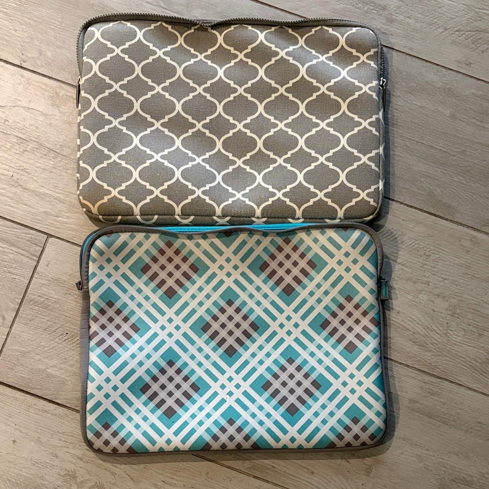 Gray and Teal Laptop Sleeves